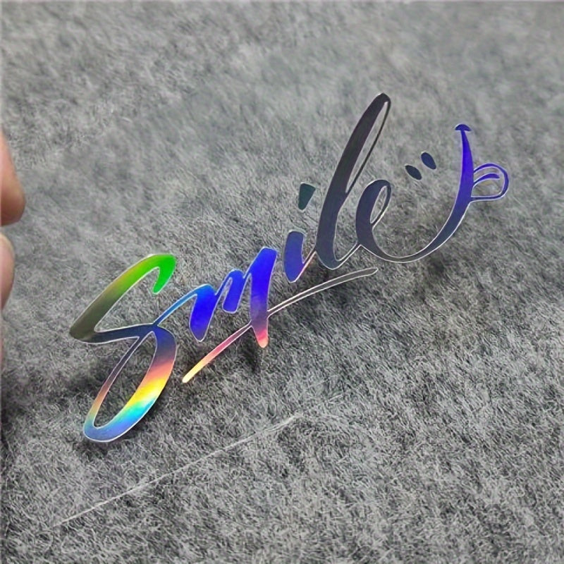 English Letter Smile Face Car Sticker Waterproof Motorcycle Body Decor