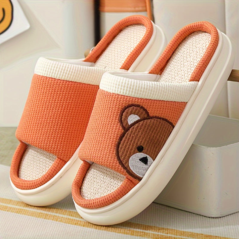 Women's Linen Indoor Slippers Non-Slip Breathable for Home Use