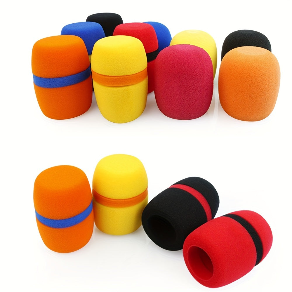 5pcs Microphone Foam Covers Windscreens for Handheld Microphones Red Black Yellow Blue Orange