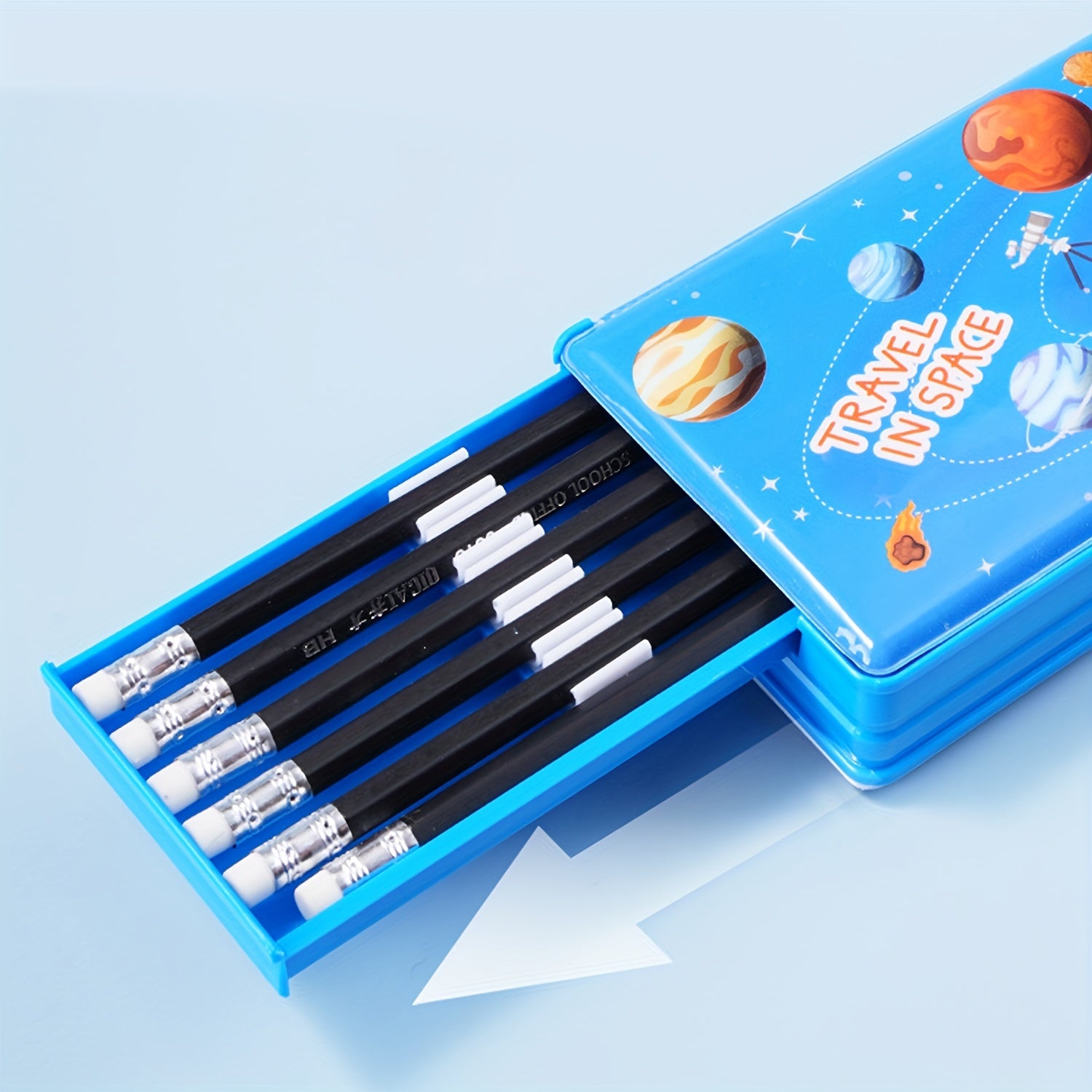 Kids Pencil Case with Calculator and Desk Organizer Pink Purple Design