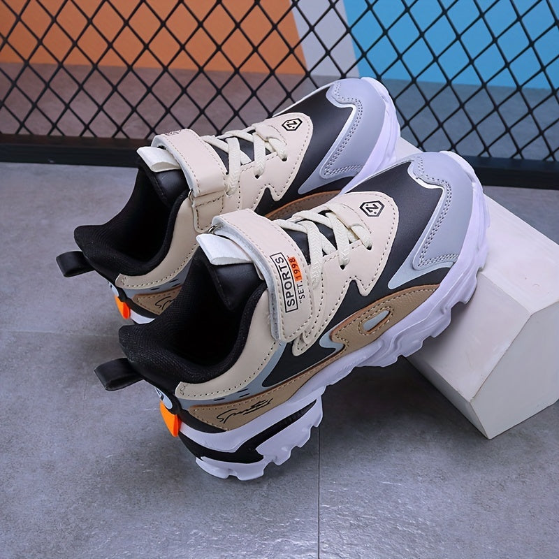 Kids Boys Casual Sneakers Lightweight Non-Slip Hook and Loop Low Top Plaid Fall Winter