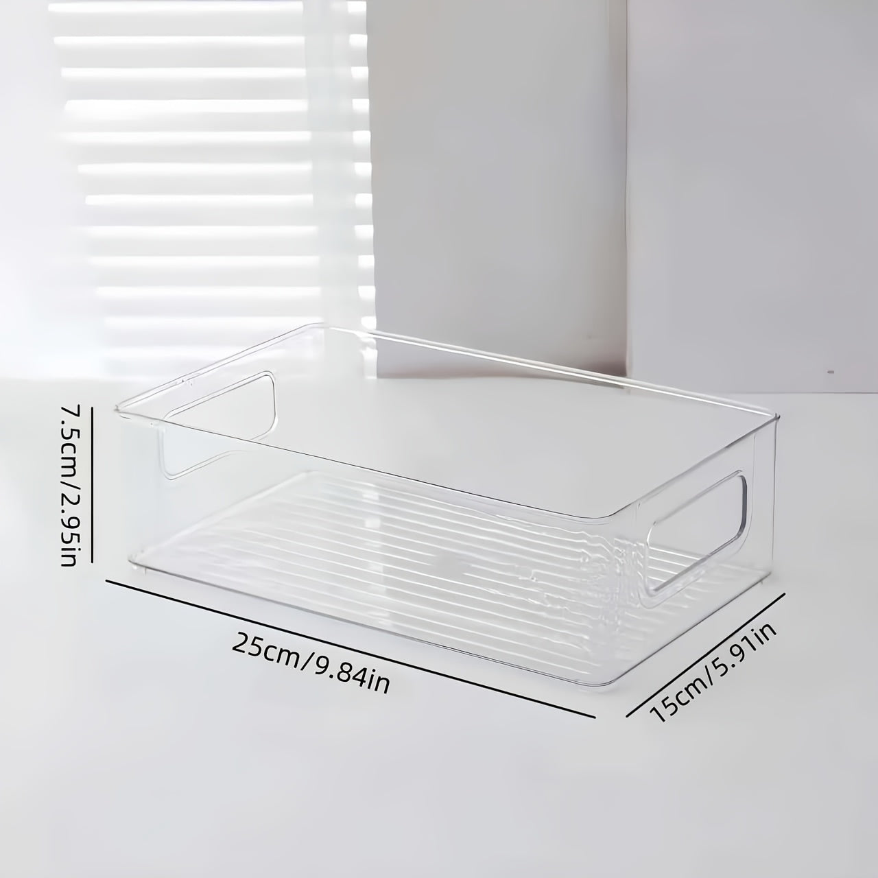 Clear Plastic Storage Bins with Handles Stackable Desktop Organizer Drawers for Home Office