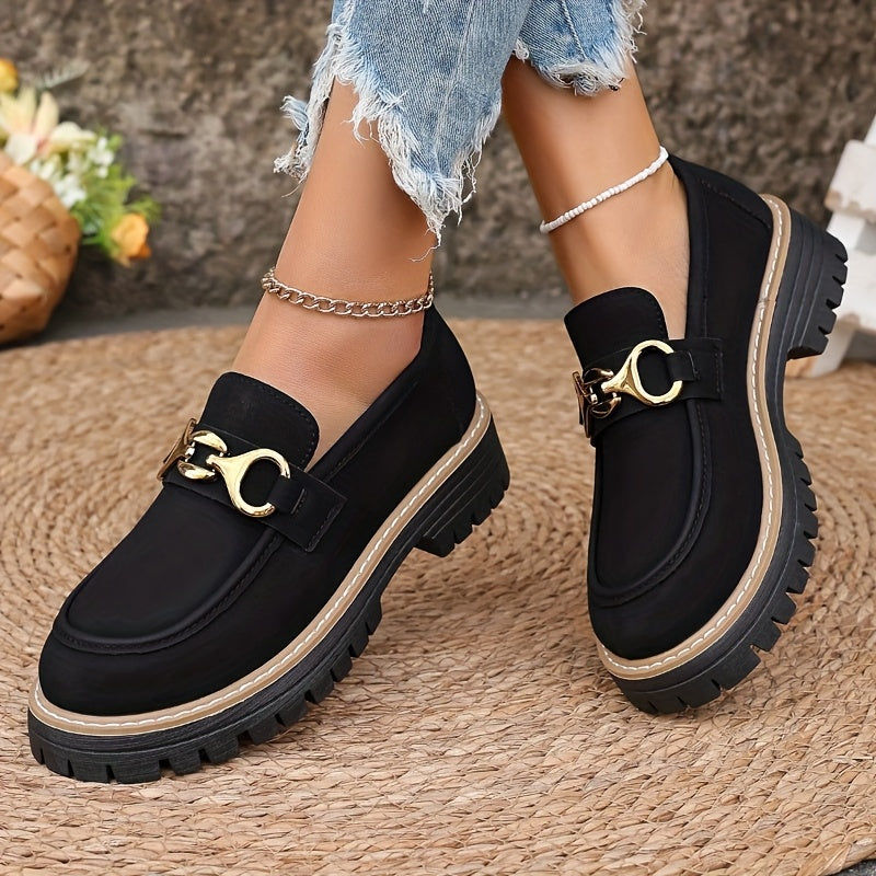 Women's Vintage Penny Loafers Casual Slip-On Shoes Synthetic Upper Rubber Sole