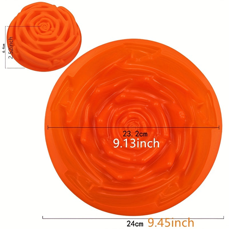 Silicone Cake Pan 24cm with Rose Flower Design for Baking and Pastries