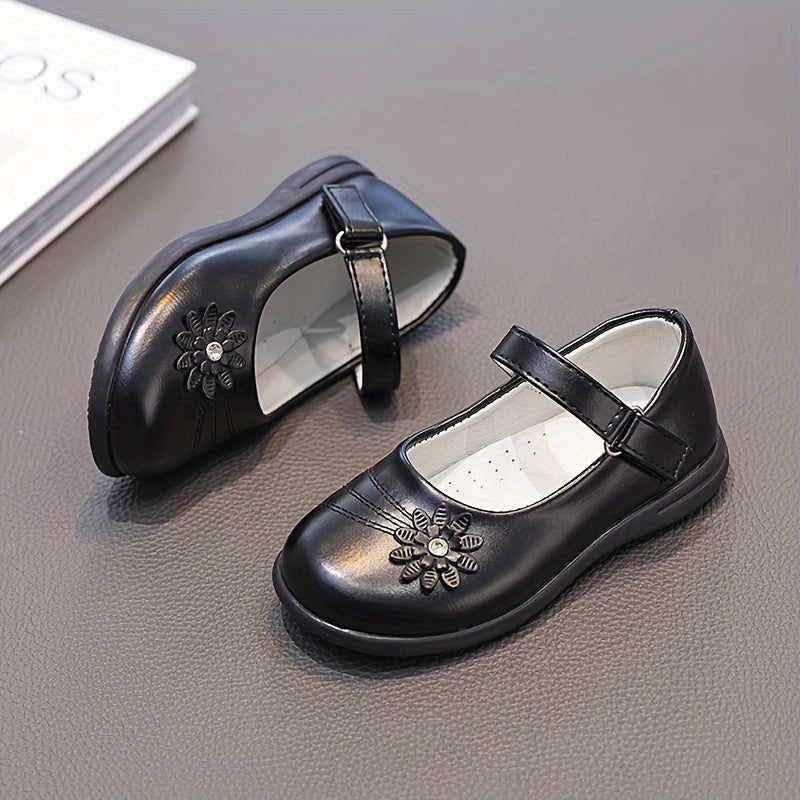 Qizlar uchun Preppy uslubidagi raqs poyabzallari, gullar bilan bezatilgan, yengil va sirpanmaydigan, chiqishlar va partiyalar uchun.