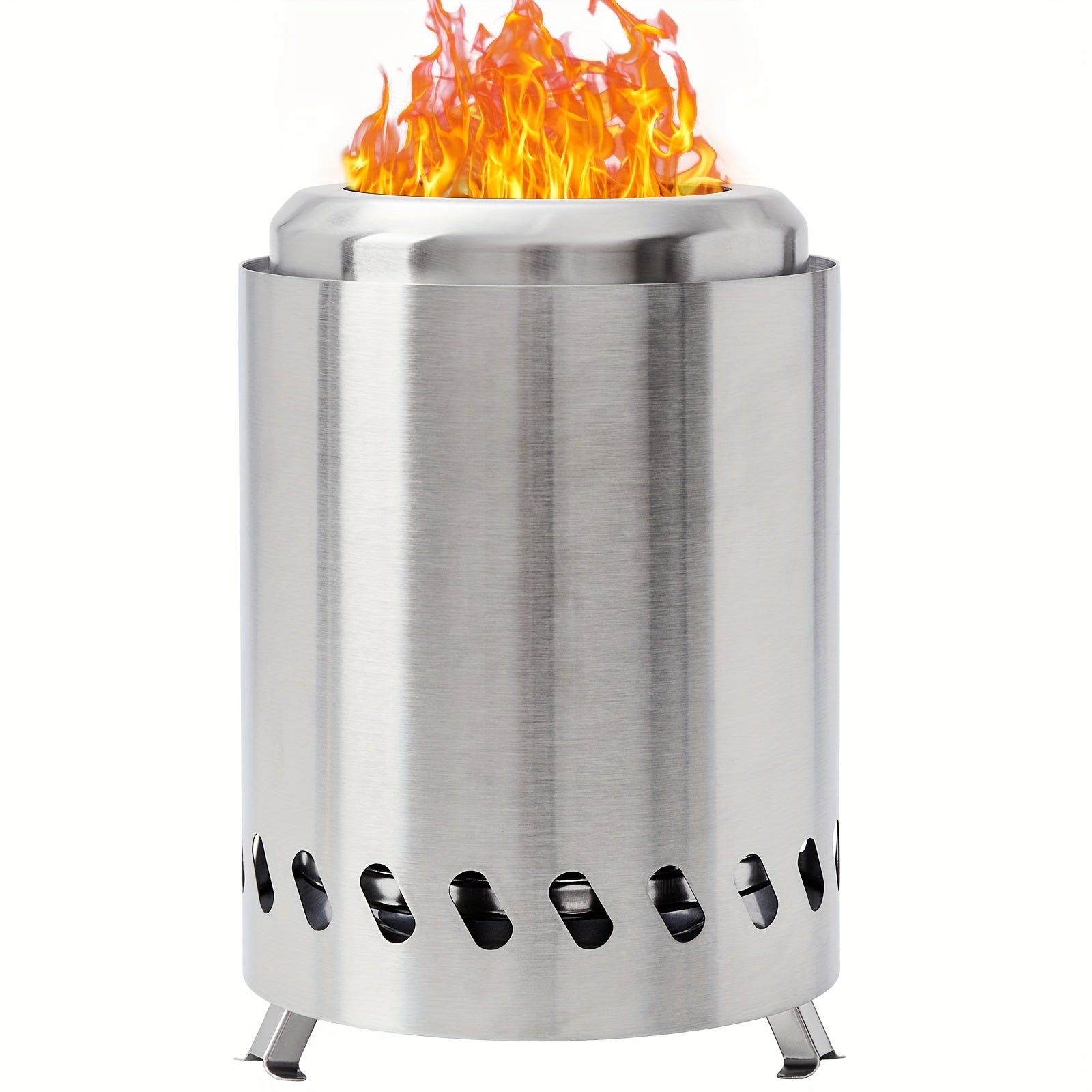 Stainless Steel Smokeless Fire Pit, 24.89cmH x 22.1cmD - Ichki va tashqi foydalanish uchun, xavfsizlik qopqog'i va sayohat sumkasi bilan. Partiyalar, yig'ilishlar va lager uchun mukammal. Bardoshli konstruktsiya bilan