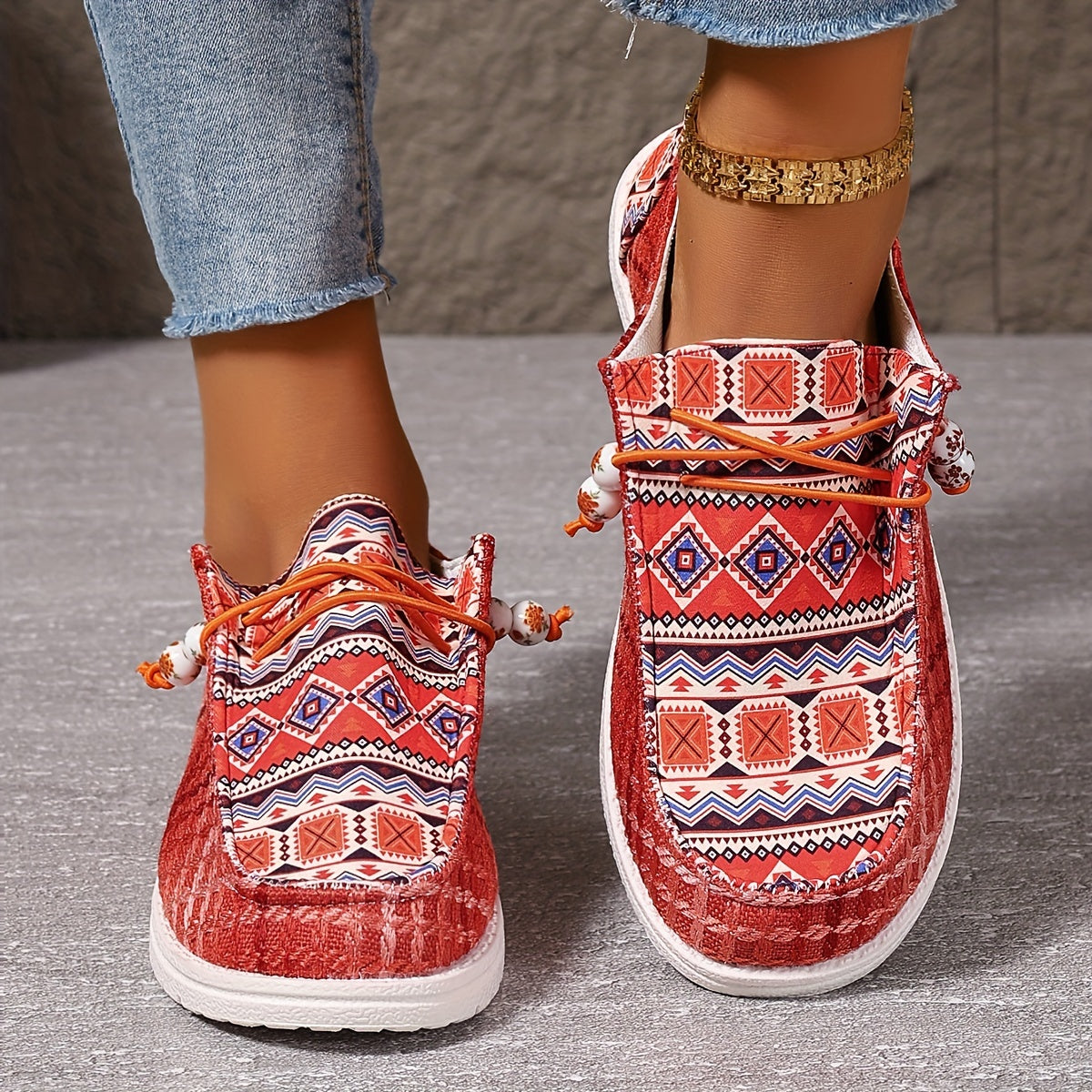 Women's Bohemian Beaded One-Kick Sandals Casual Summer Footwear