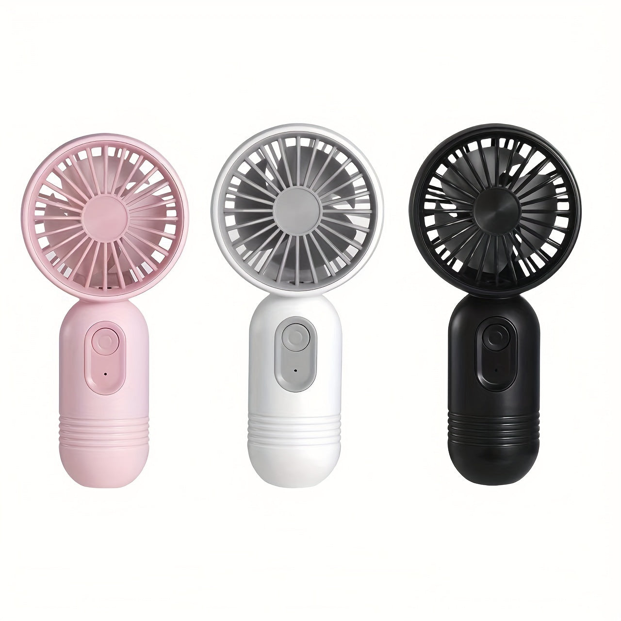 Mini Fan Set 3 Pack Portable Handheld Fans with Lanyards USB Rechargeable Adjustable Speeds