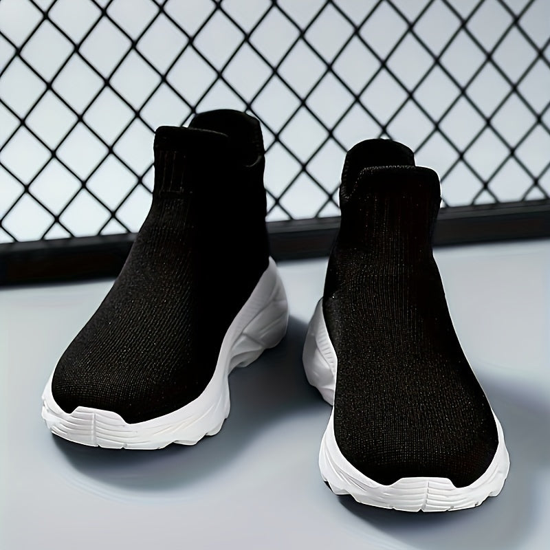 Zapatillas slip-on de media altura para niños con tela transpirable y suela de EVA, casual para niños y niñas menores de 14 años