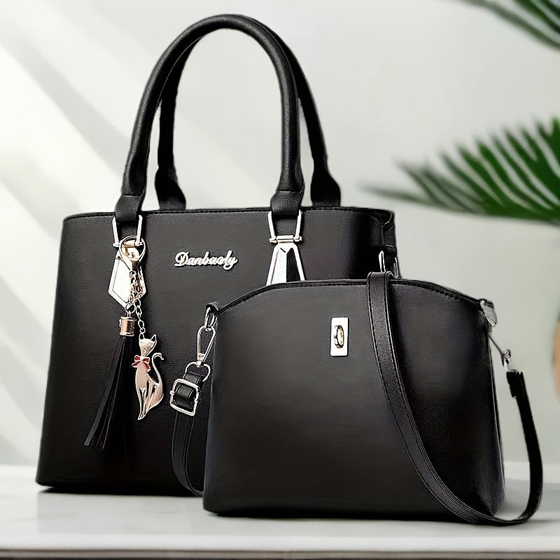 Women's PU French Design Handbag Large Capacity Casual Light Luxury Korean Print