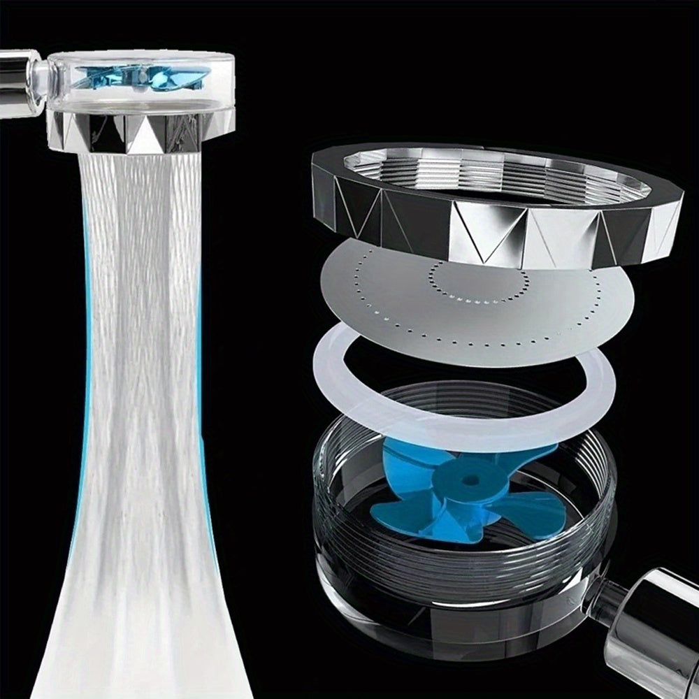 360 Degree Rotating Shower Head with Maple Leaf Fan Design High Pressure Water Saving Adjustable Filter