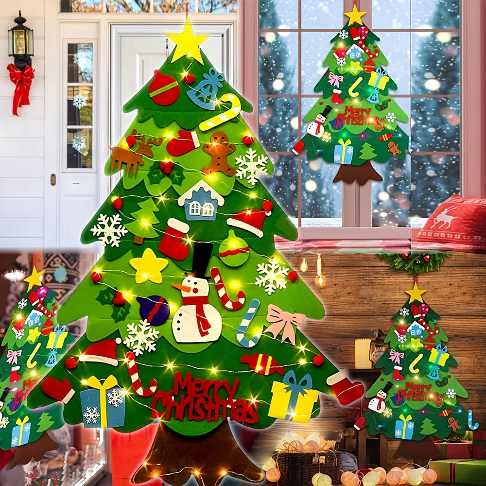 Christmas Felt Tree Decoration Indoor Outdoor Non-Woven Material Battery Operated