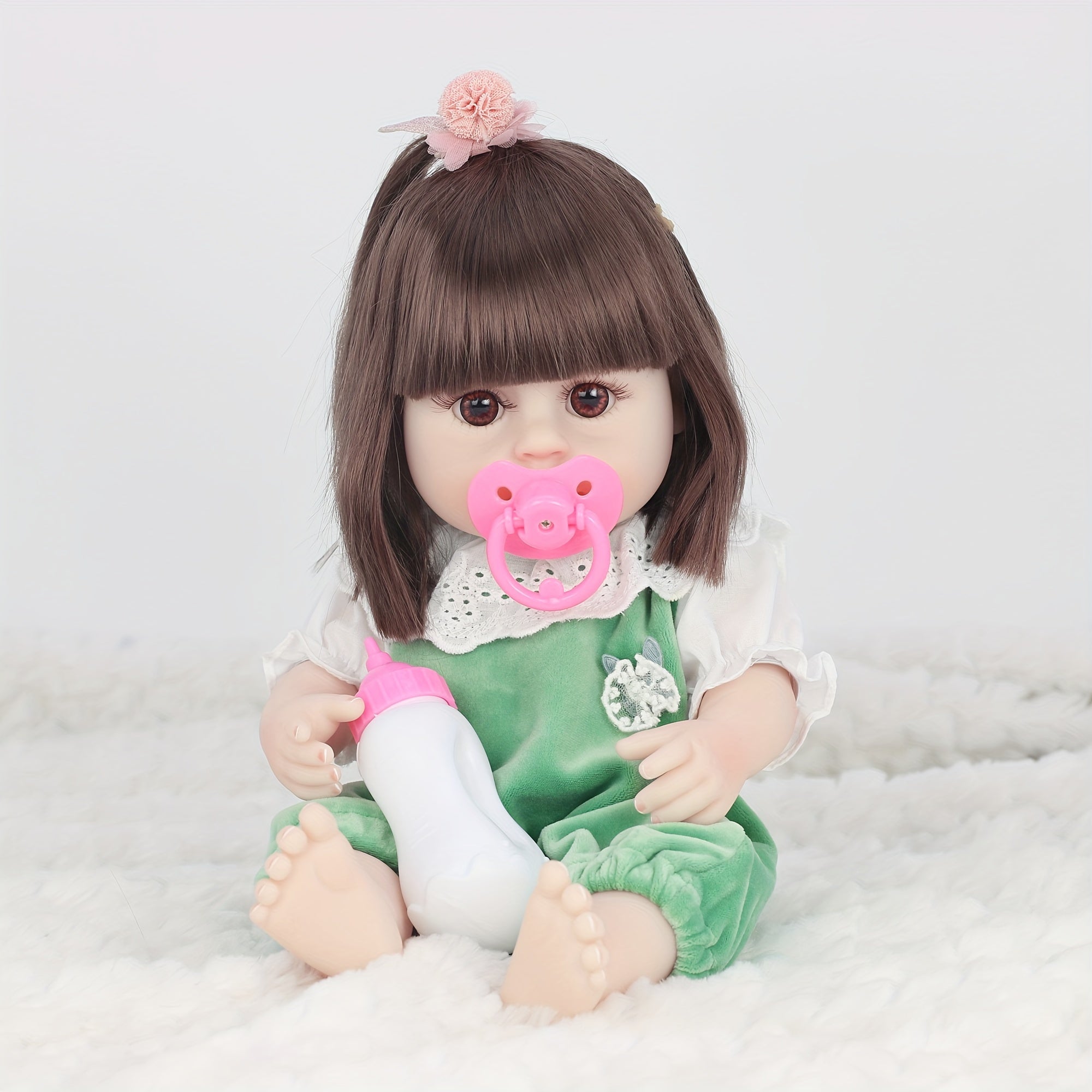 40.64cm Reborn Children Doll with Realistic Eyes Anime Collectible for Kids 3+