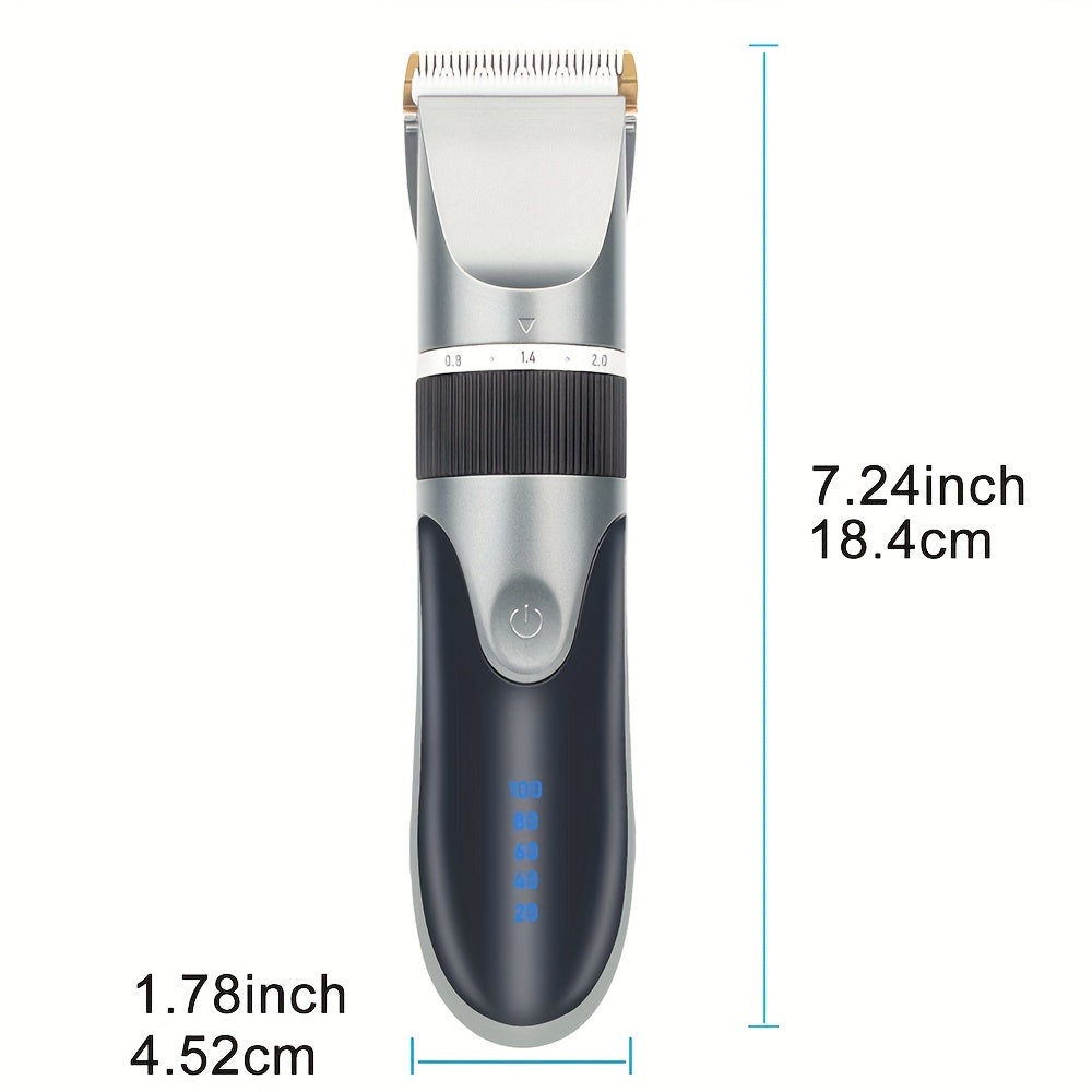 Cortapelos eléctrico con ajustes de longitud ajustables y recargable
