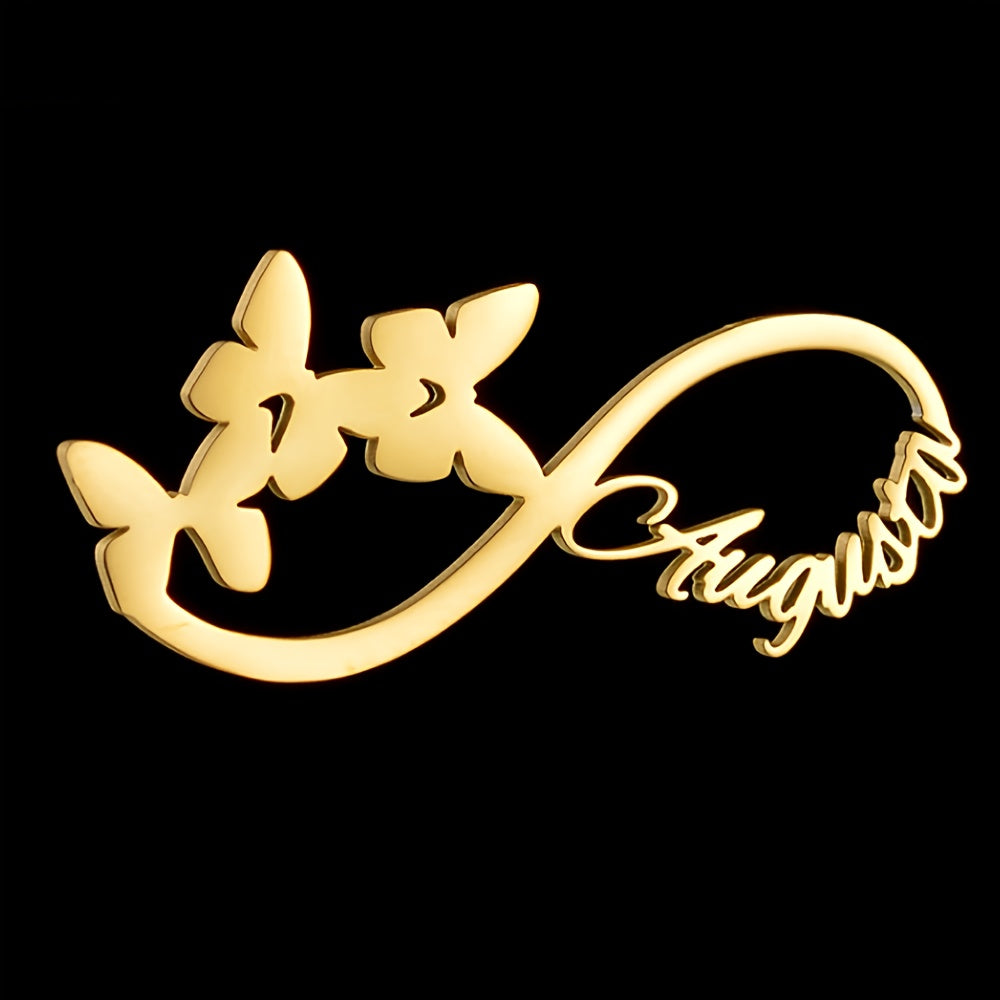 Ism bilan maxsus zanglamaydigan po'latdan yasalgan brosh - Bohem minimalistik zargarlik buyumlari tadbirlar va sovg'alar uchun