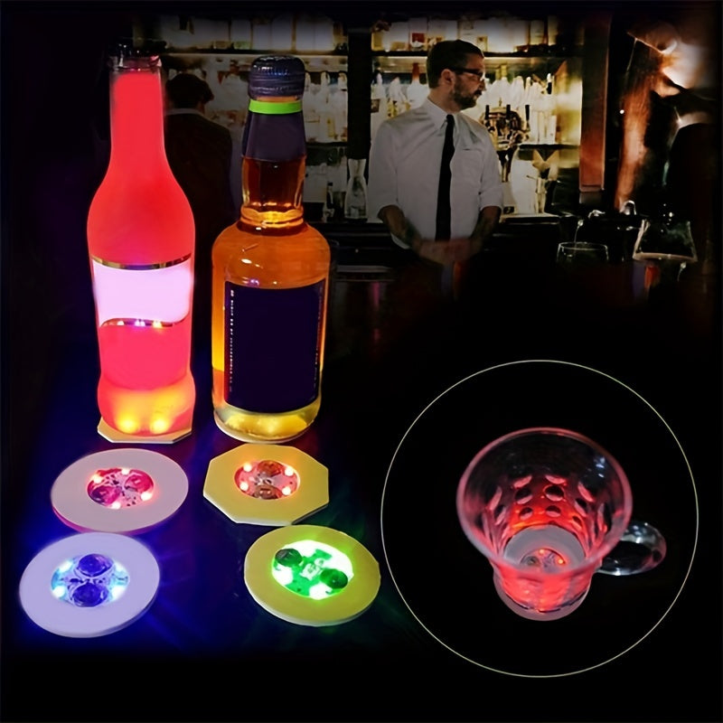 10pcs Luminous Silicone Coaster Set for Bar Night Light Glow Cup Mats