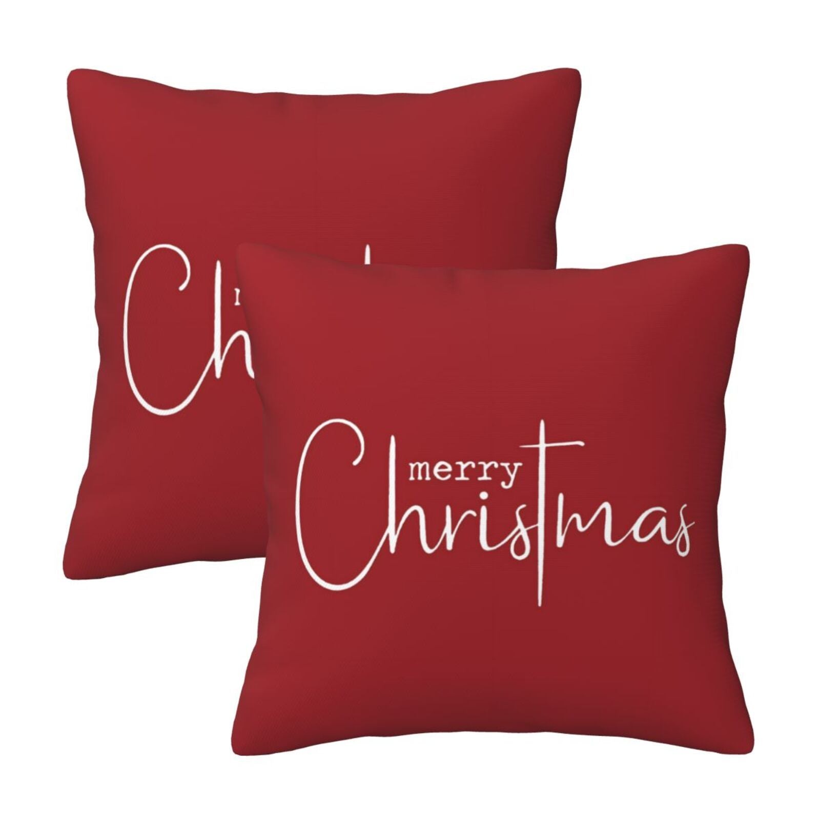 Christmas Themed Pillow Covers Set of 2 45x45cm Decorative Cushion Covers for Living Room and Bedroom