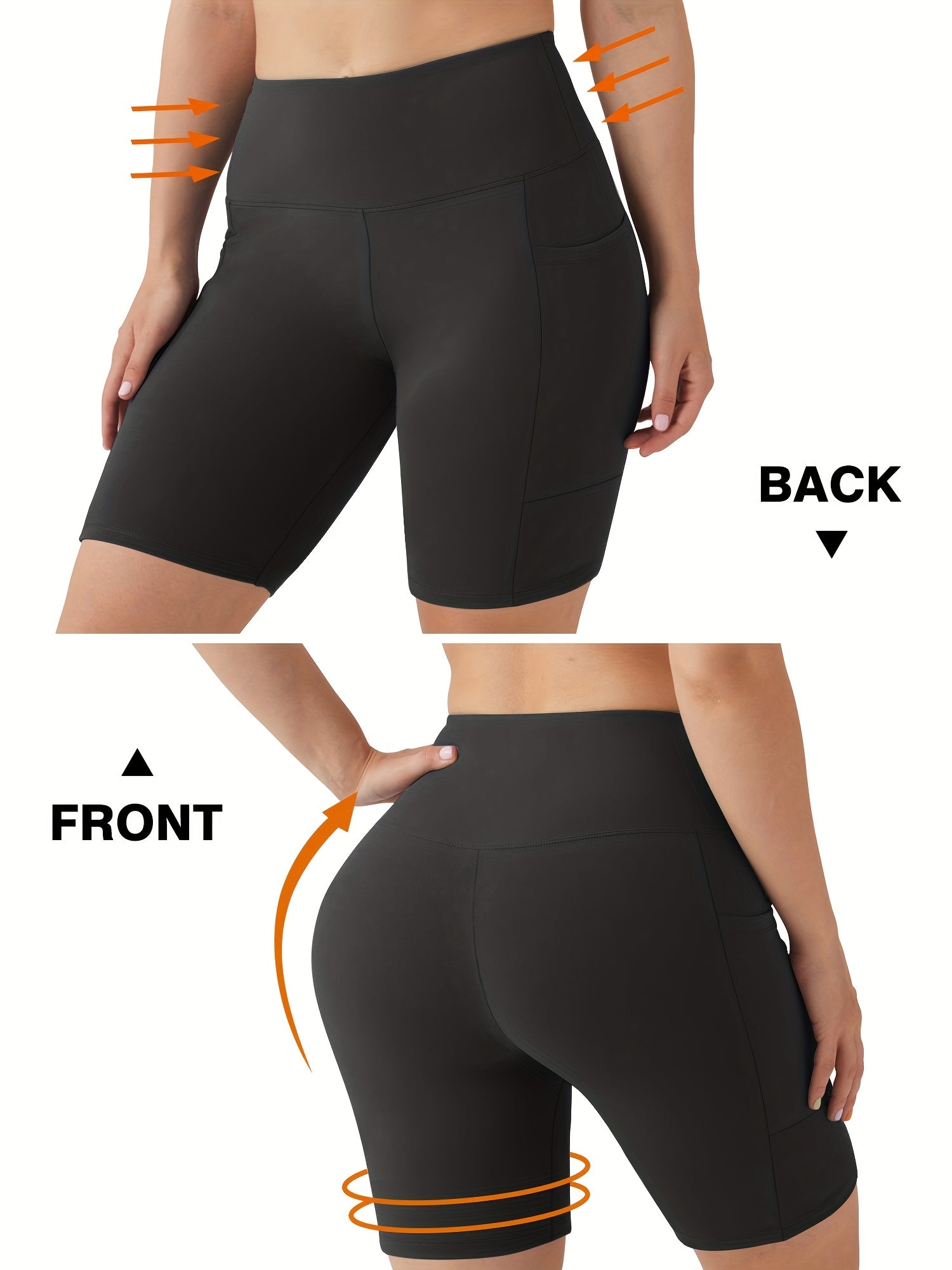 Women High Waist Slim Fit Yoga Pants Three Pack Large Size Side Pockets