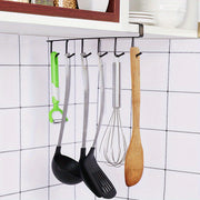 Multifunctional Kitchen Hook Rack for Cabinet Cup and Pot Storage Nail-Free Shelf