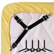 Adjustable Triangle Quilt Holders Set 4 Black Non-Slip Elastic Sofa Bedding Clips