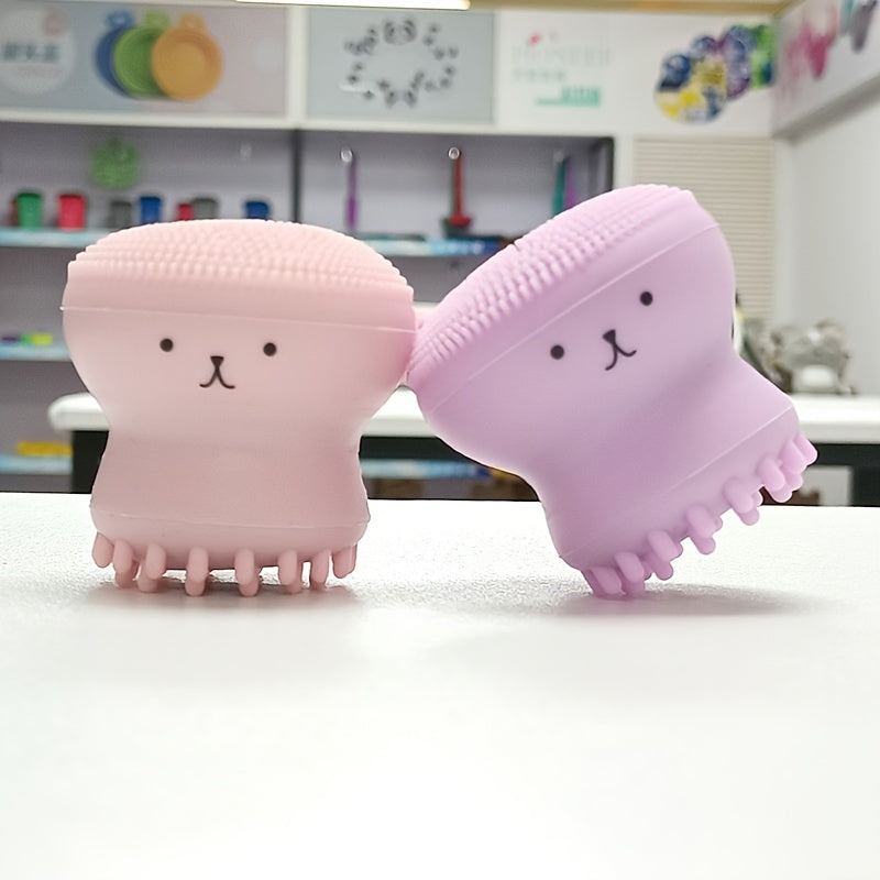 Unisex Silicone Facial Cleansing Brush Octopus Shape Deep Clean Scrubber