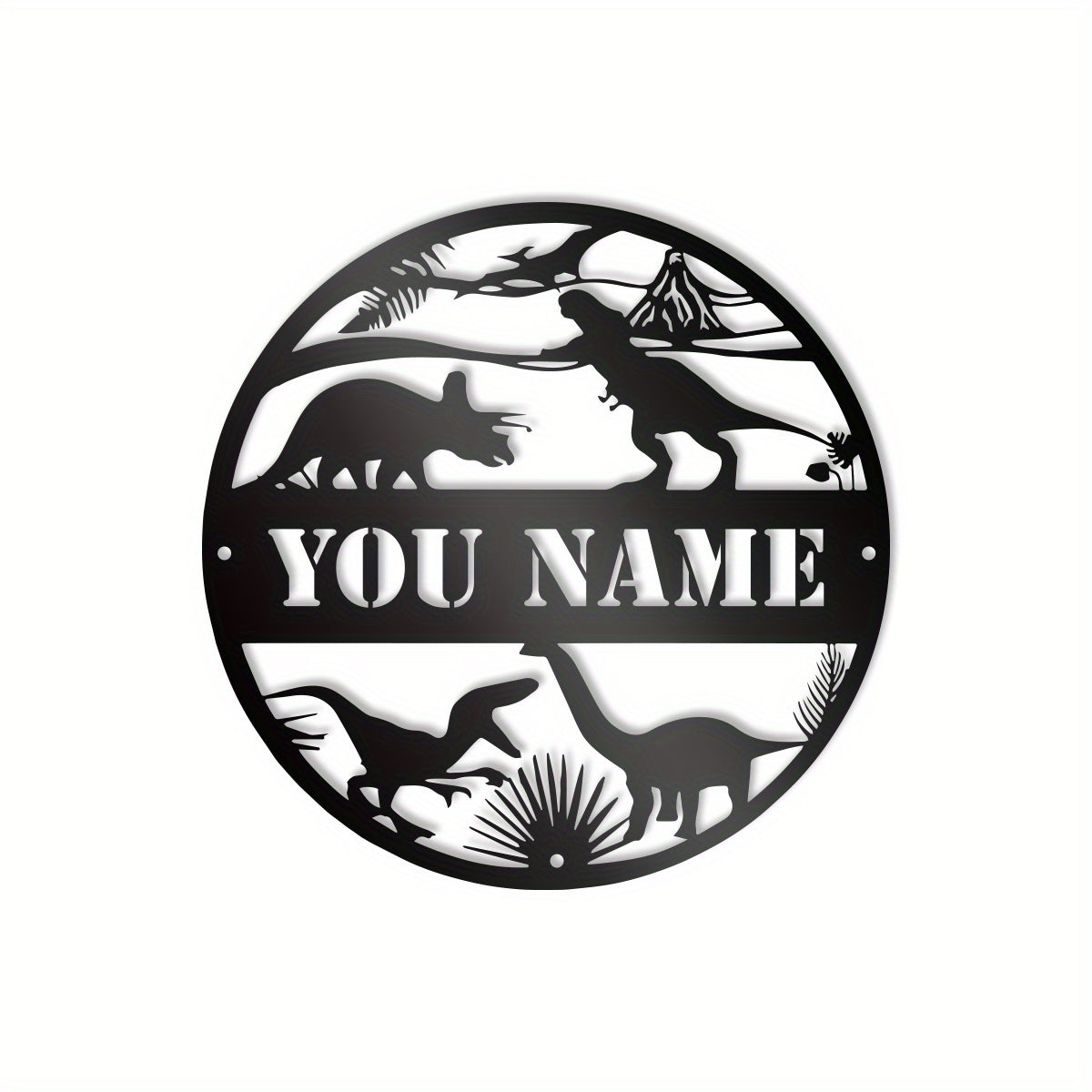 Personalized Dinosaur Metal Wall Art Cast Iron Nursery Decor Gift