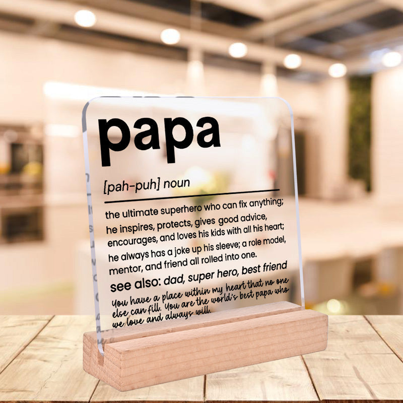 Grandfather Desk Decor Plaque Gift for Grandpa from Grandkids Birthday Father's Day Christmas