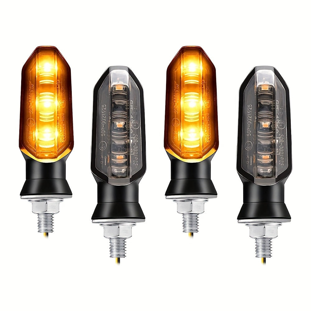Motorcycle 8mm LED Turn Signal Lights Amber 12V Indicator Lights 2/4 Pack