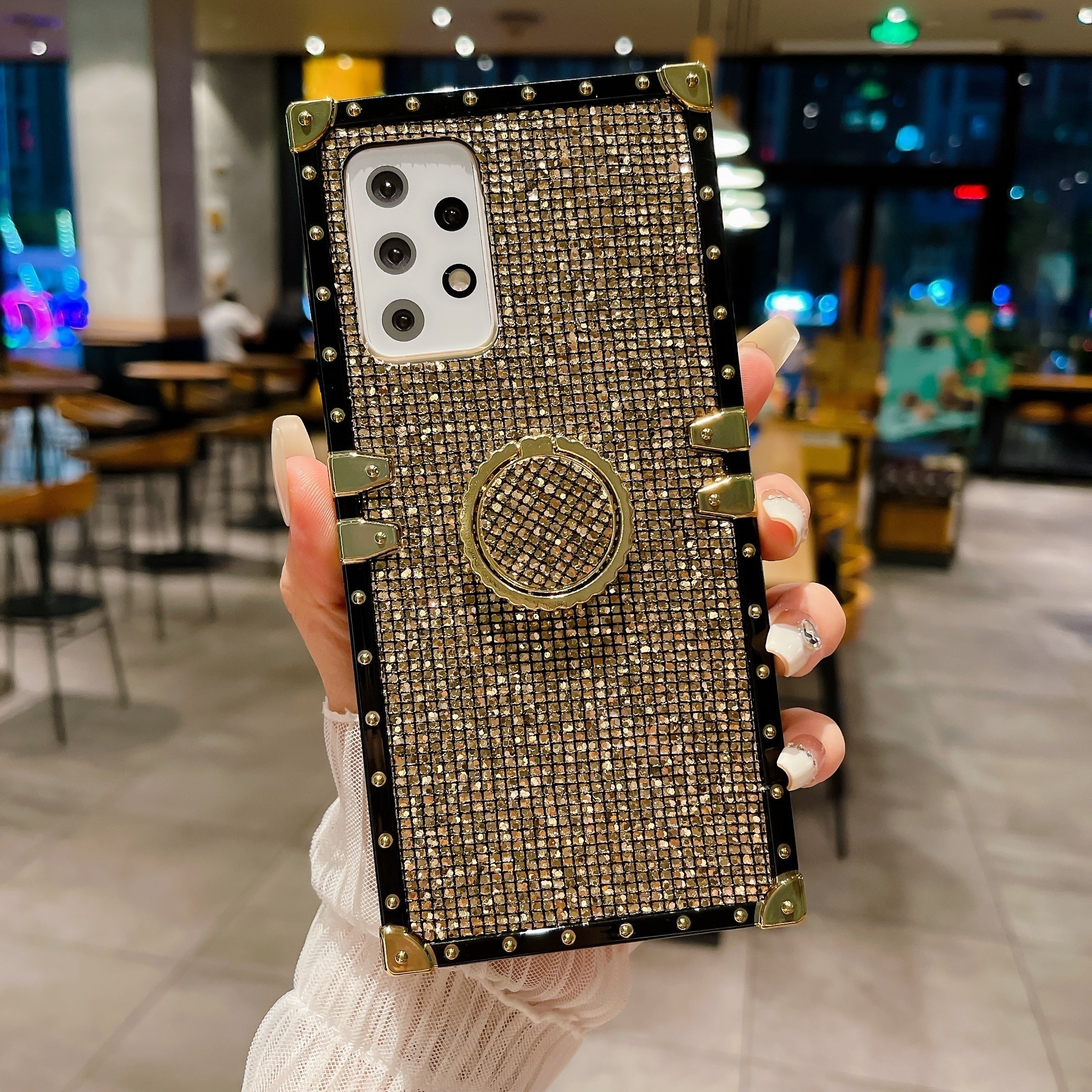 Diamond Studded Phone Case for Samsung Models Durable PC Protective Cover