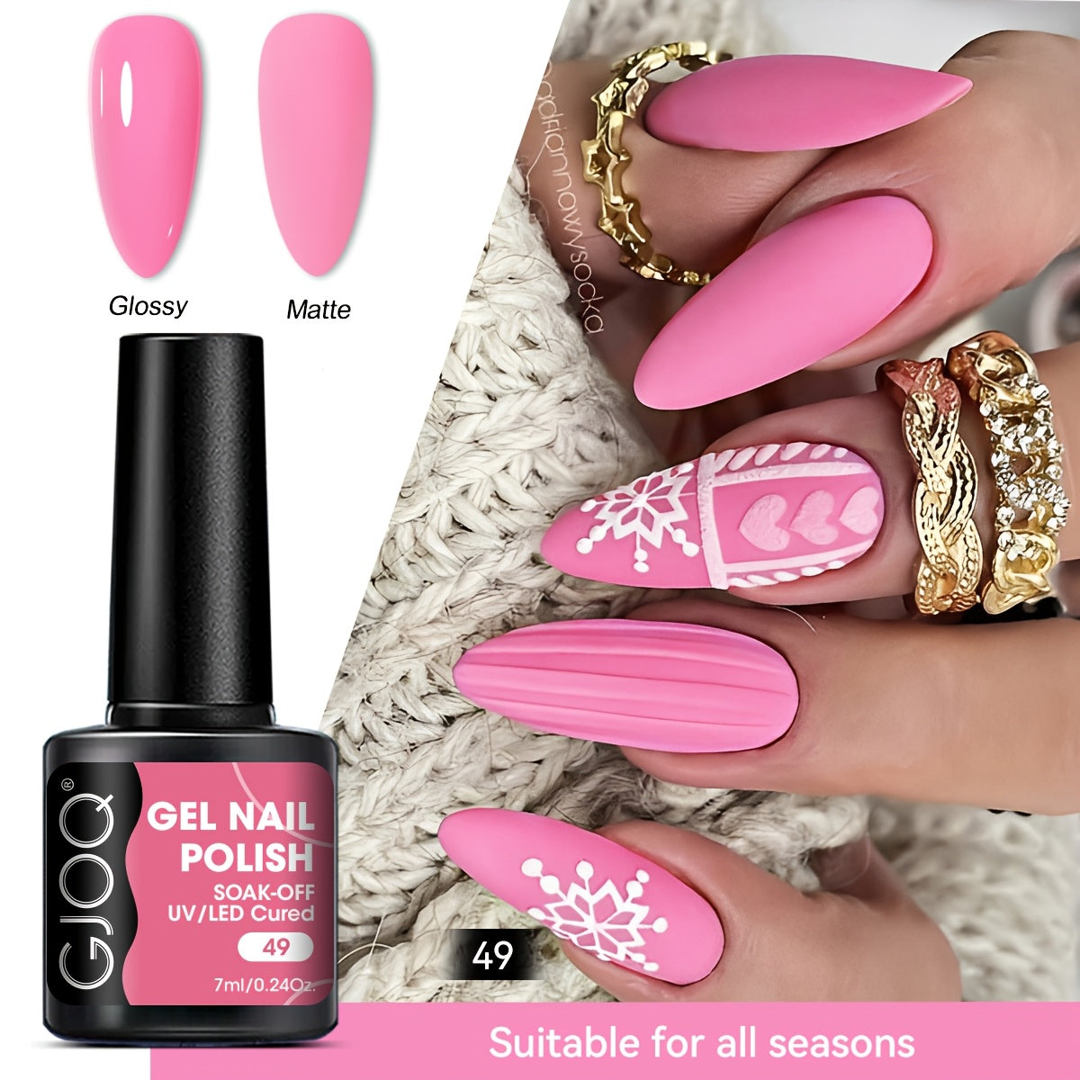 Gel Nail Polish Pink Purple Glitter Soak Off LED Manicure All Seasons