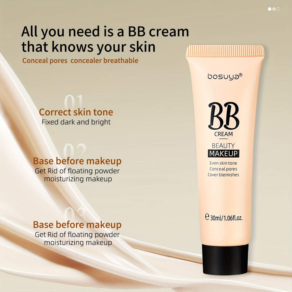 Women BB Cream Foundation Liquid Concealer Waterproof Long-Lasting