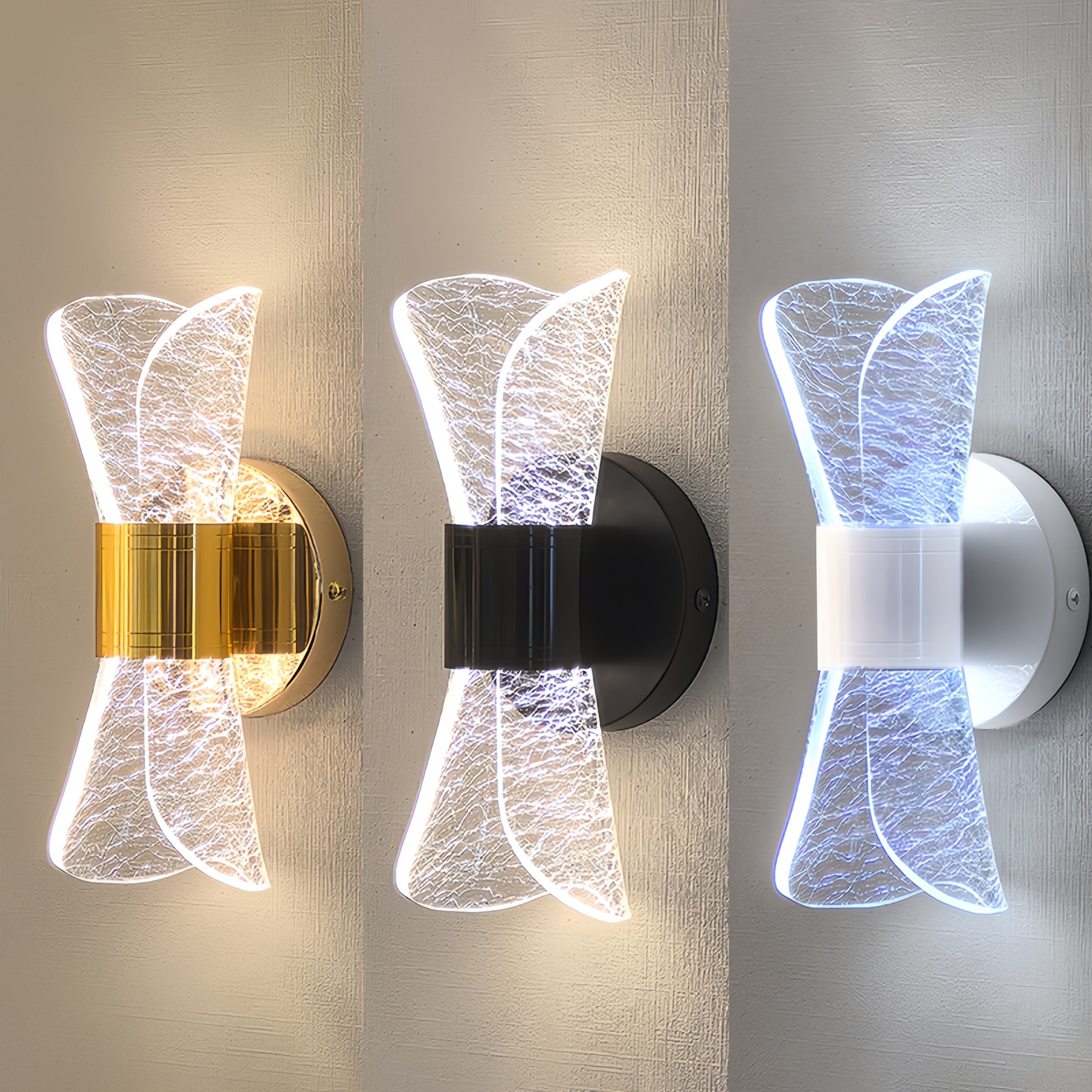 LED Wall Light with 3-Color Dimming Modern Minimalist Morning Glory Design for Living Rooms Bedrooms Corridors