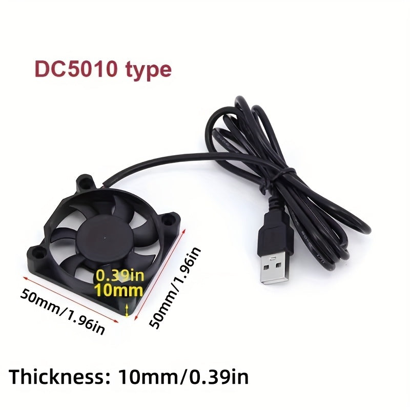 Quiet 5V USB Computer Cooling Fan for PCs CPUs Routers 5010 6010 8010