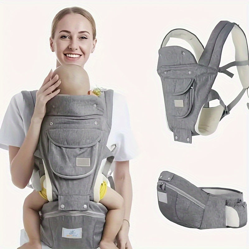 Baby Carrier Waist Stool with Storage Bag 3-in-1 Hip Seat Lumbar Stool for Newborns