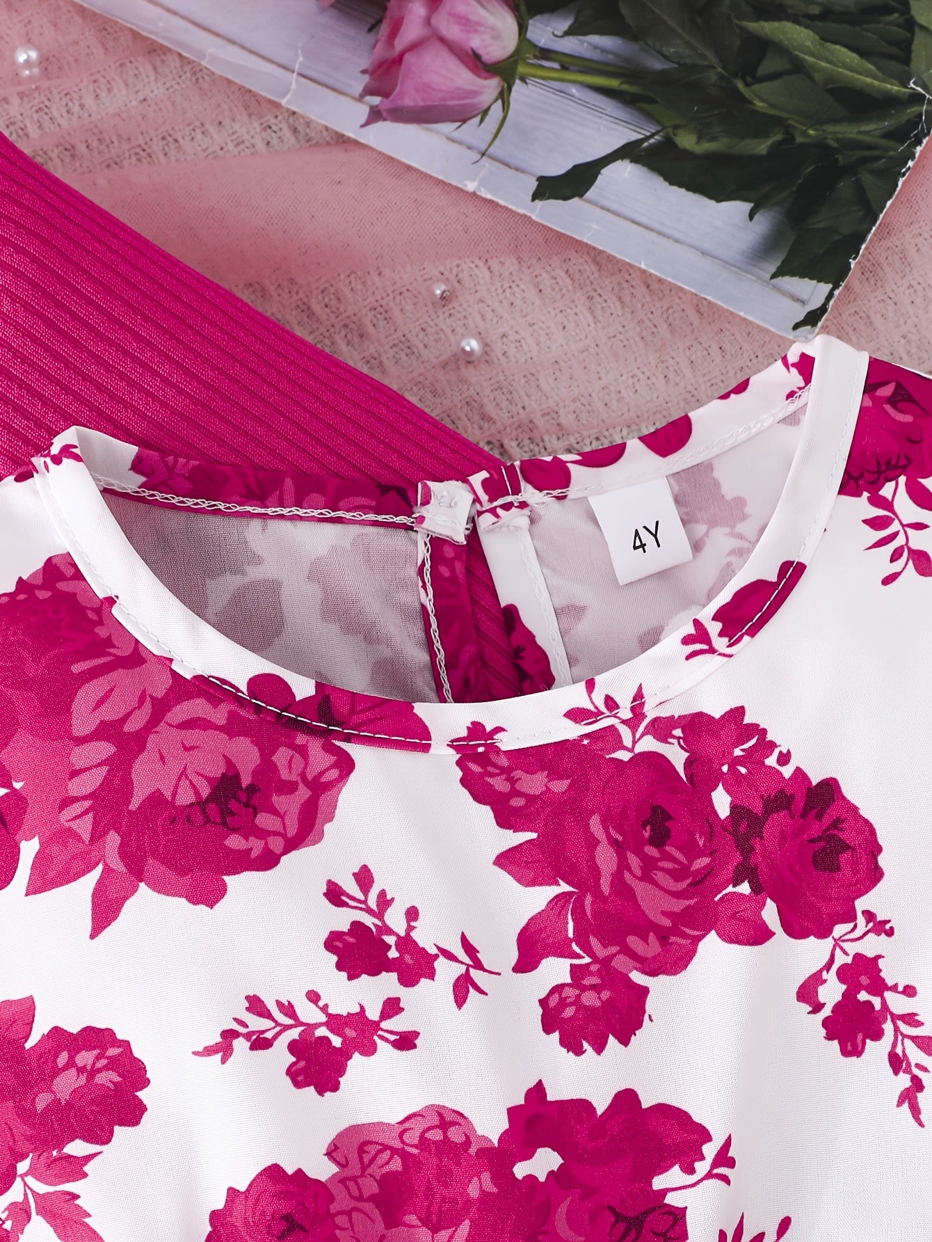 Girls' Floral Sleeveless A-Line Dress Set with Cardigan Polyester Blend Spring Fall Casual