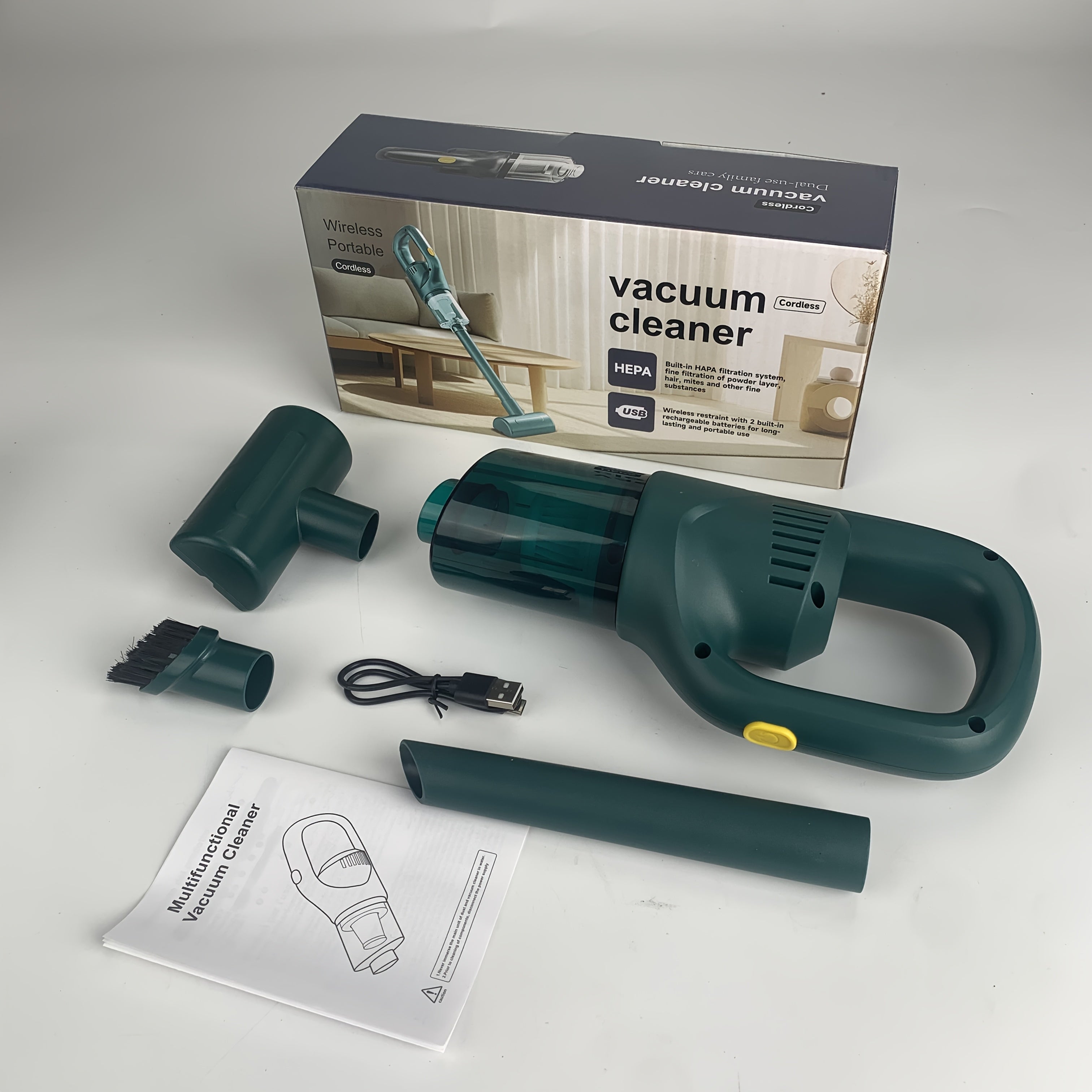 Rechargeable Wireless Handheld Vacuum Cleaner with High Suction Cyclone Design for Home Car Pet Dust