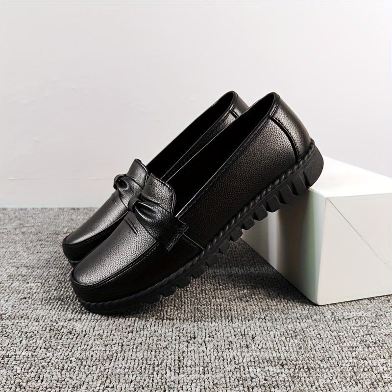 Ladies' Casual Loafers, Soft Comfortable Round Toe, Solid Color Low-Top