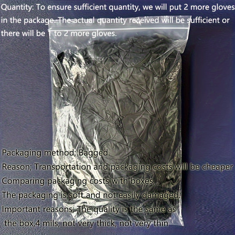 Black Disposable Nitrile Gloves Pack of 100, 50, or 20 for Cleaning, Tattooing, Hair, Pet Care