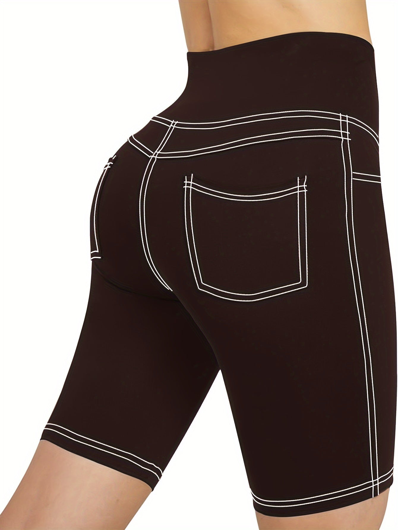 Plus Size Women's Denim Shorts High-Waisted Summer Casual Navy Blue