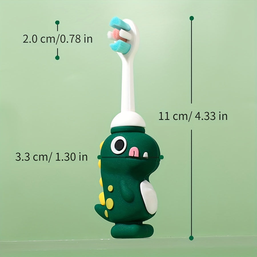 Kids Toothbrush - Soft Bristle Cartoon Dinosaur for Children 3-6 Unisex
