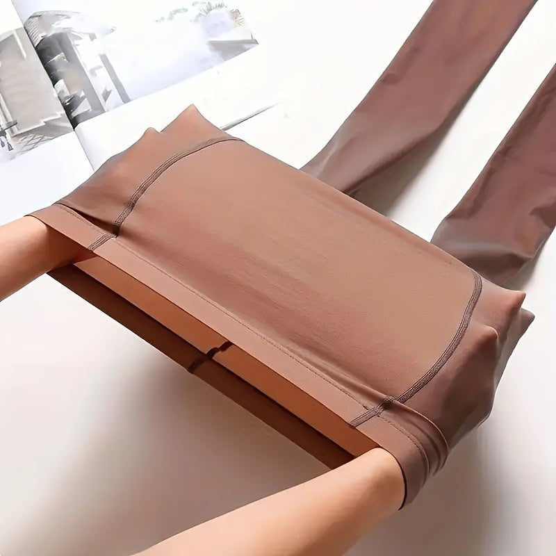 Women's Sheer Pantyhose High Waist Slimming Effect Solid Color Knit Fabric