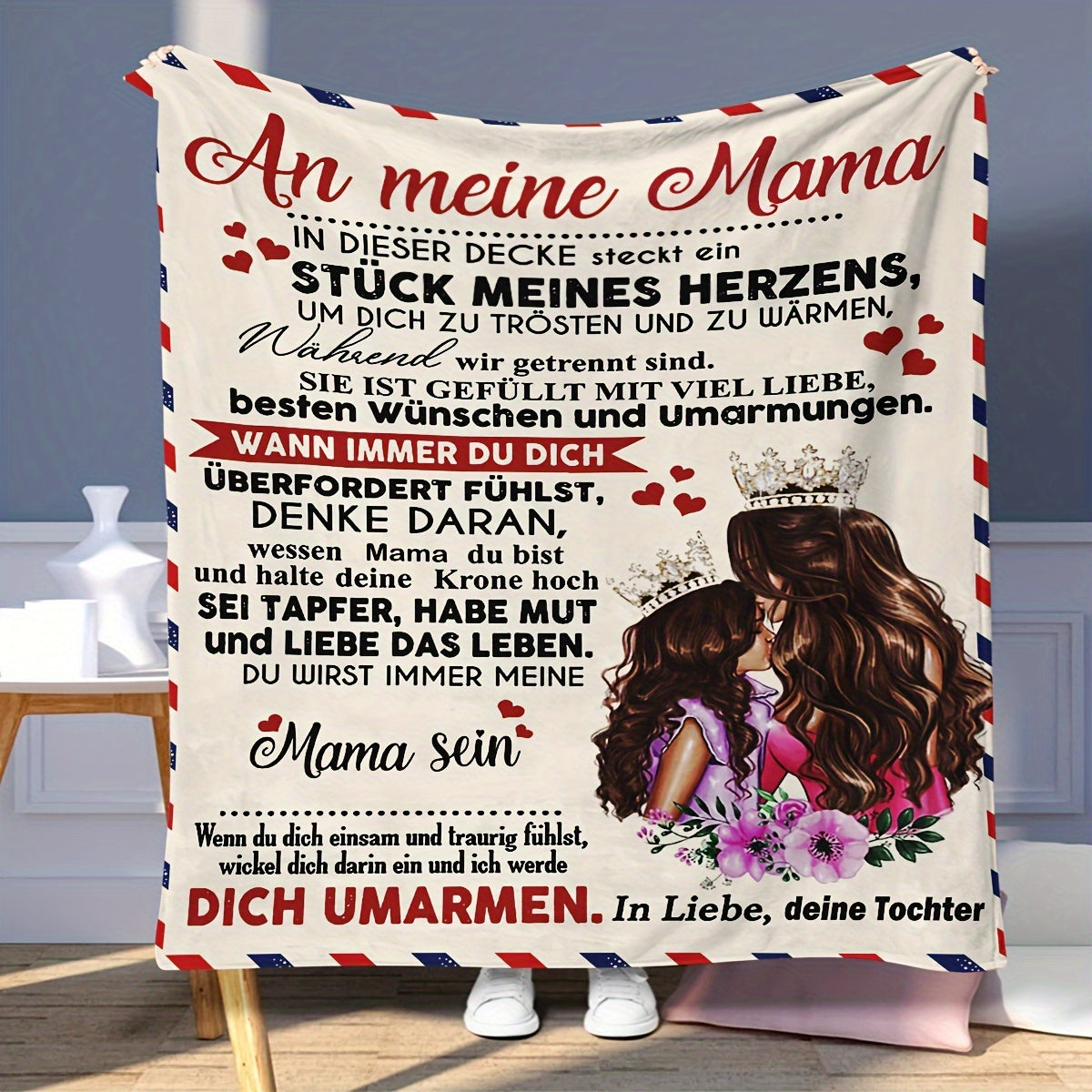 German Flannel Blanket for Mom Soft Cozy Bed Sofa Travel Gift