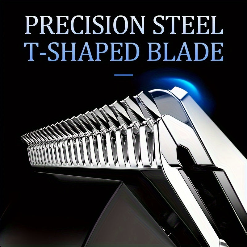 Electric Hair Clipper Cordless Trimmer for Men with Steel T-Blade USB Charging