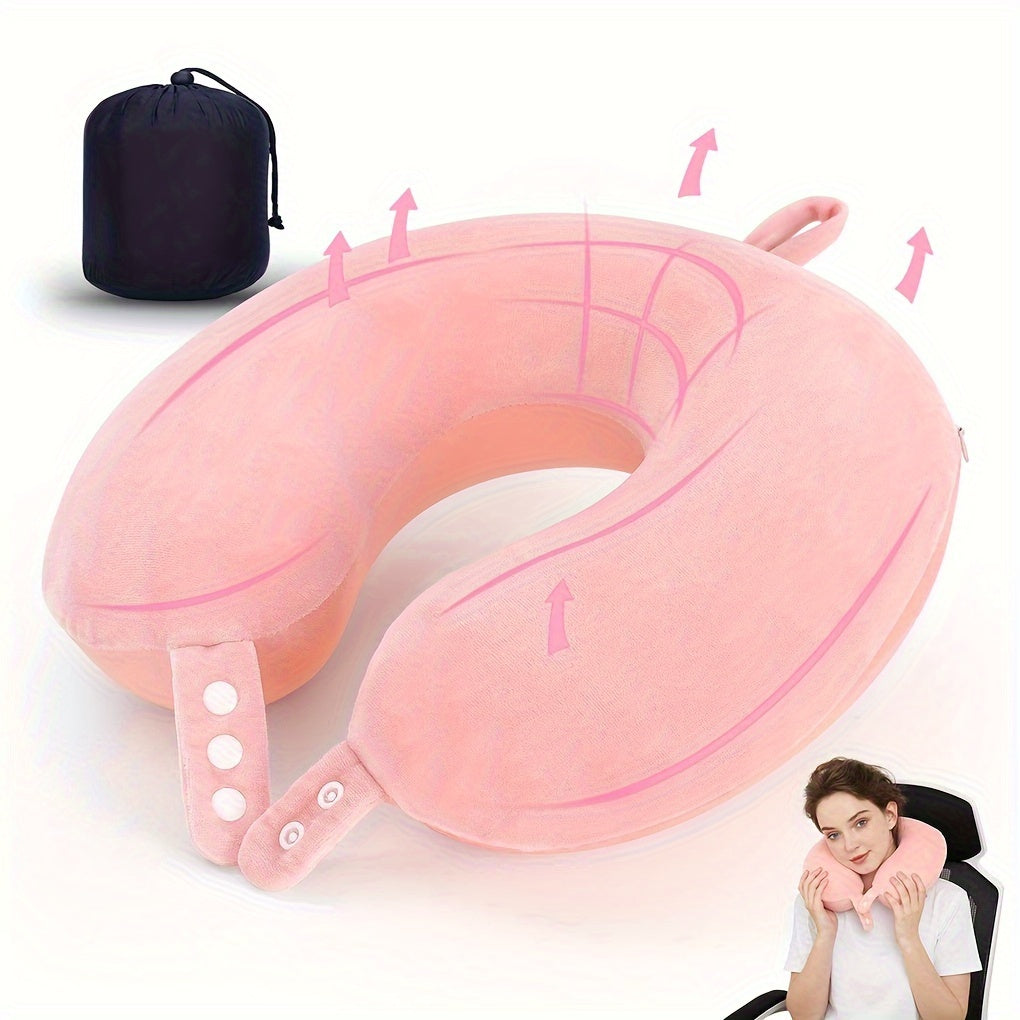 Memory Foam Travel Pillow U-Shaped Neck Support for Airplane Car Camping