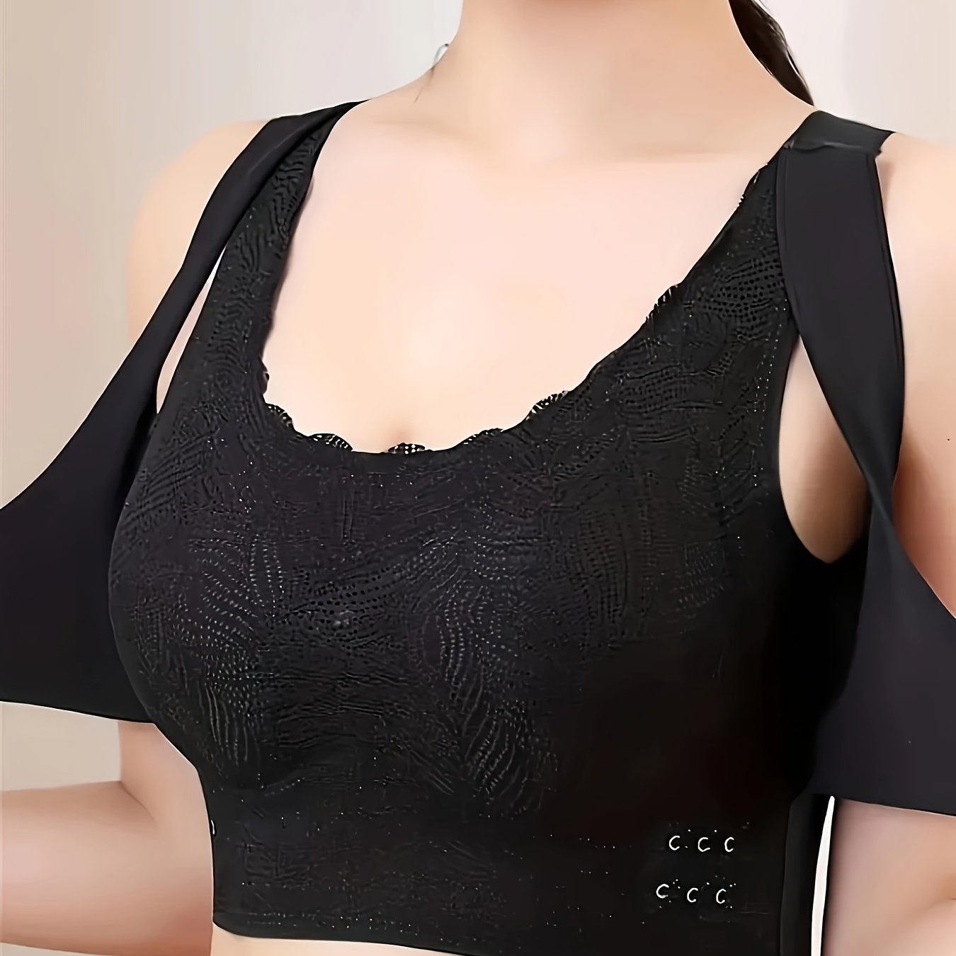 Lace tugma oldi kesilgan brassaj, mustahkam qarama-qarshi rangda, ayollar uchun ichki kiyim va ichki kiyimlar uchun qulay va nafas oladigan ko'taruvchi uslub