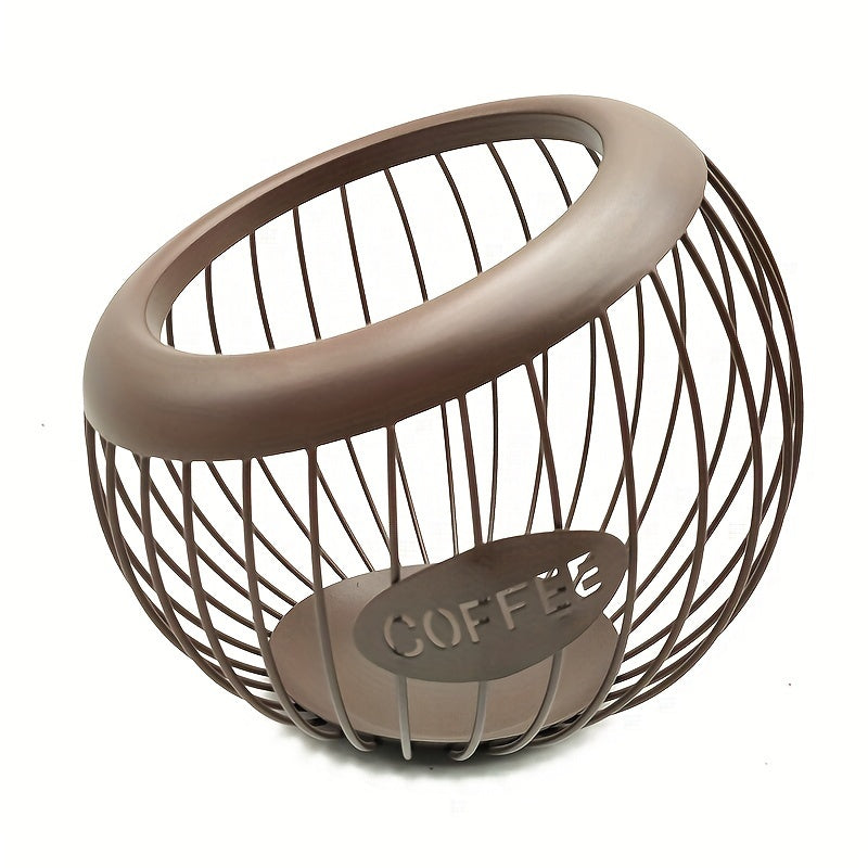 Slanted Iron Coffee Capsule Basket for Organizing and Decor in Living Room