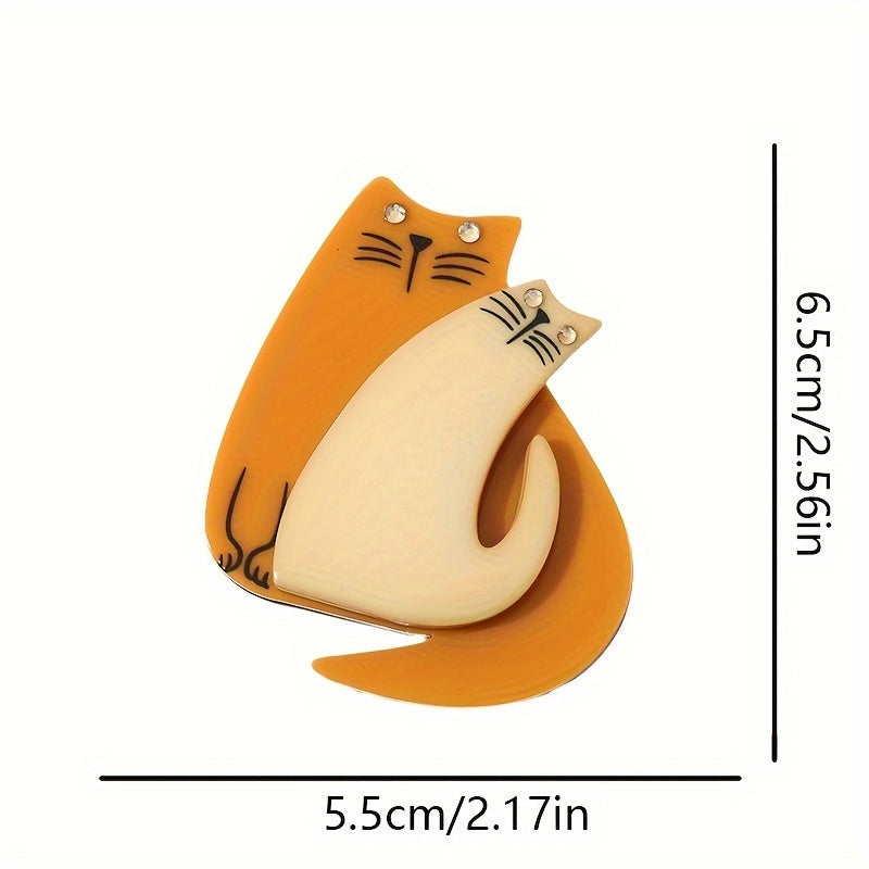 Acrylic Cat Brooch Minimalist Jewelry for Women and Girls