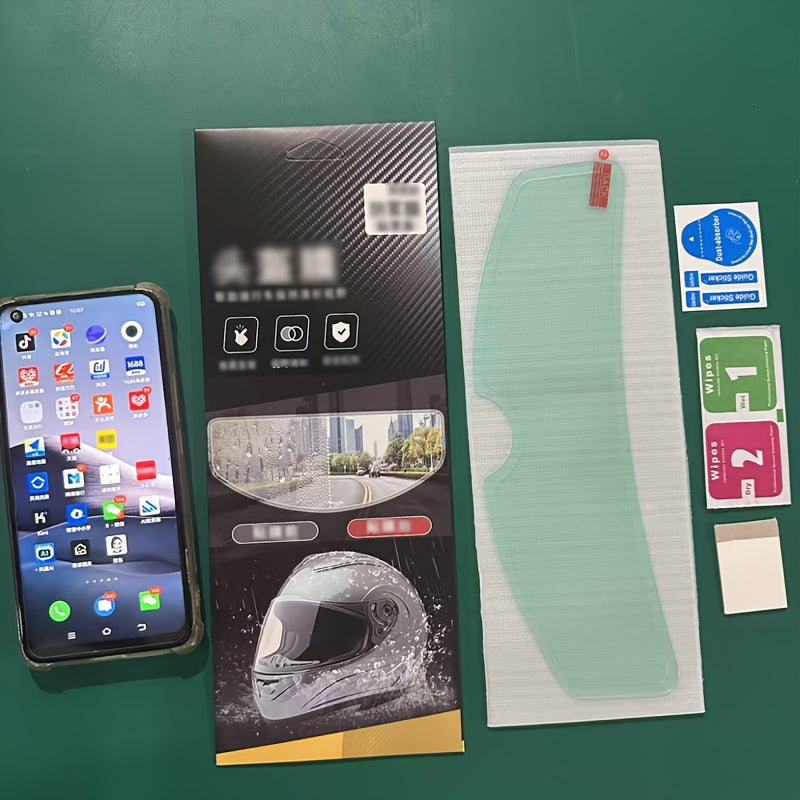 Adult Motorcycle Helmet Anti-Fog Rainproof Film 2pcs Durable Nano-Coating