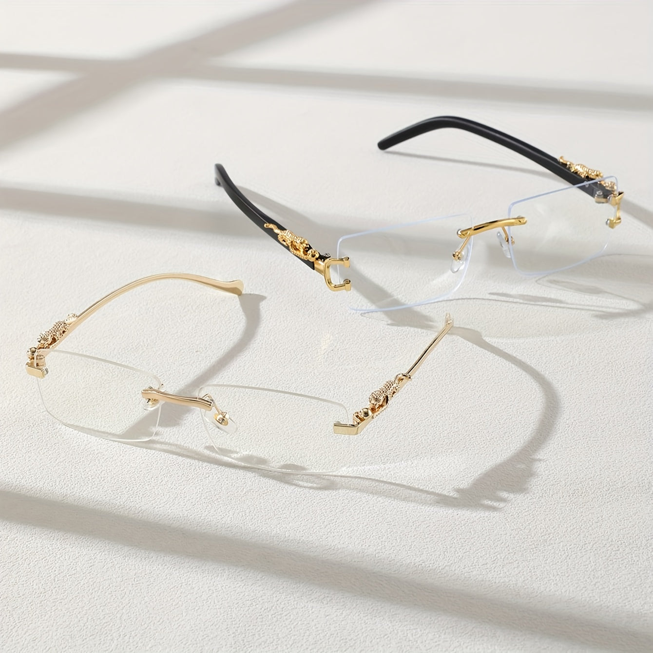 Erkaklar uchun kvadrat moda quyosh ko‘zoynaklari, 2 ta to‘plam, uniseks ko‘zoynaklar UV himoyasi bilan