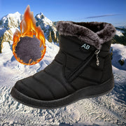 Women's Winter Snow Boots Mid-Calf Side Zipper Plush Lining